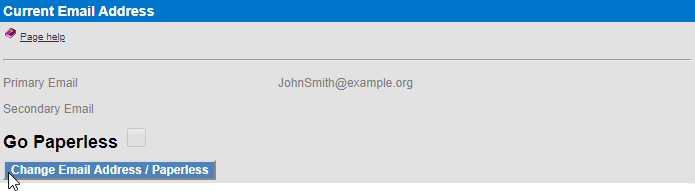 Click Change Email Address/Paperless